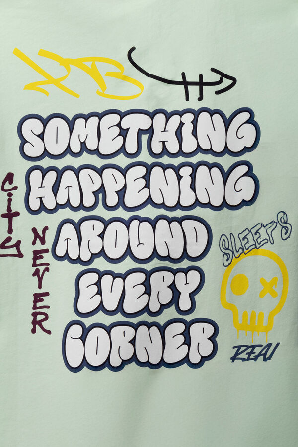 Springfield Kids Camiseta com caveira de menino verde