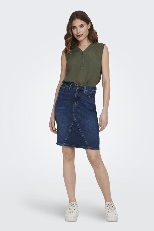 Only Blusa sem mangas verde