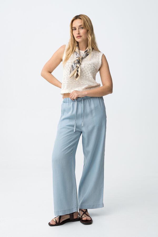 Tiffosi Cal&ccedil;as wide leg azul