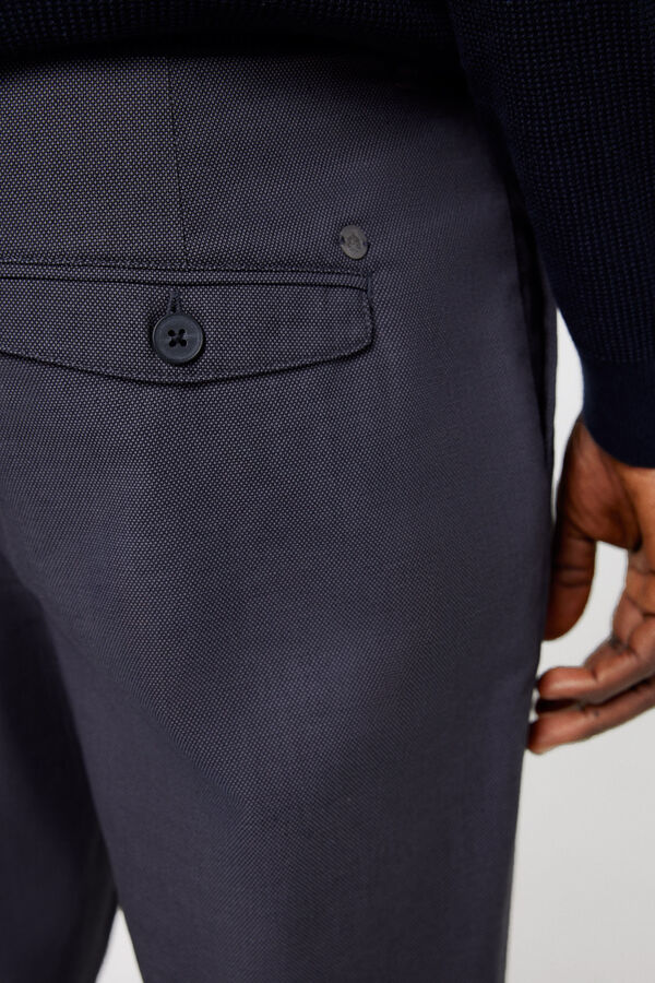 Springfield Calças chino formais estrutura bicolor cinzento