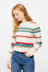 Springfield Jersey Rayas Botones Pu&ntilde;o beige