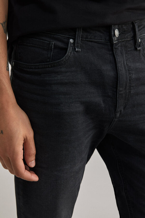 Springfield Jeans slim leves preto lavado mix cinza