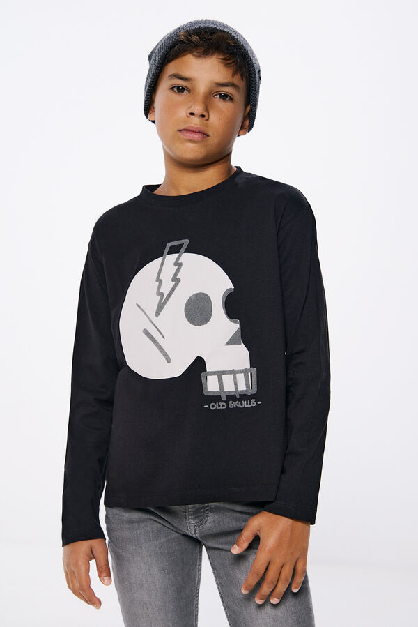 Springfield Kids Camiseta calavera ni&ntilde;o negro