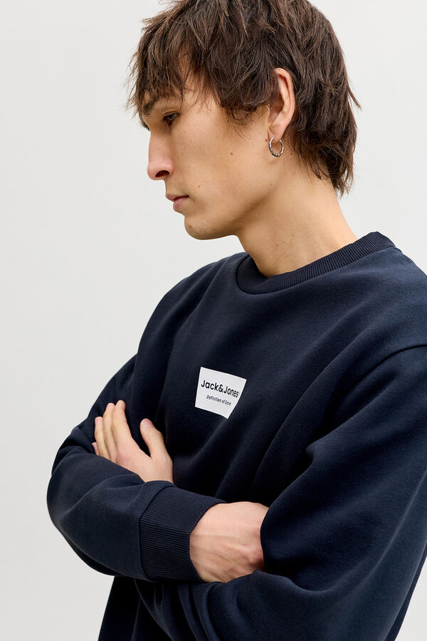 Jack & Jones Sweatshirt gola redonda em felpa azul