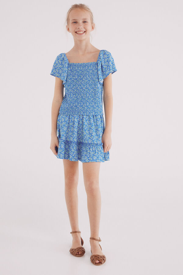 Springfield Kids Top volantes estampado ni&ntilde;a azul