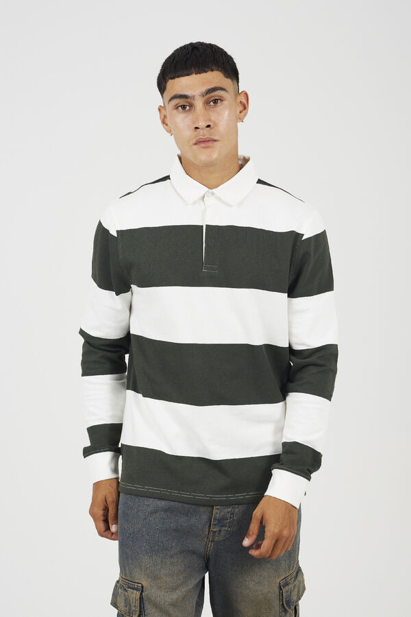 Brave Soul Sudadera cuello polo verde