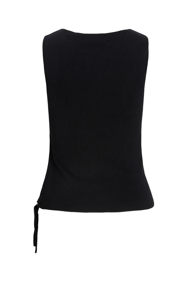 Jack & Jones Top de malha fina com franzido preto
