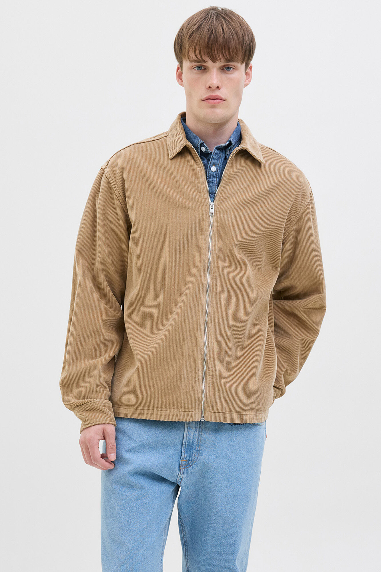 JJ REBEL Sobrecamisa de veludo cotel&ecirc; de corte regular