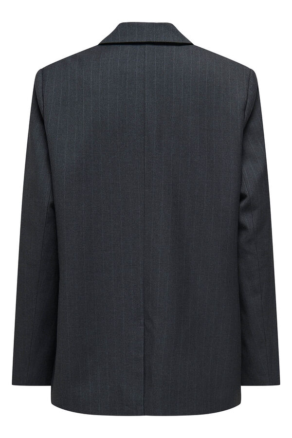 Only Blazer risca de giz cinzento