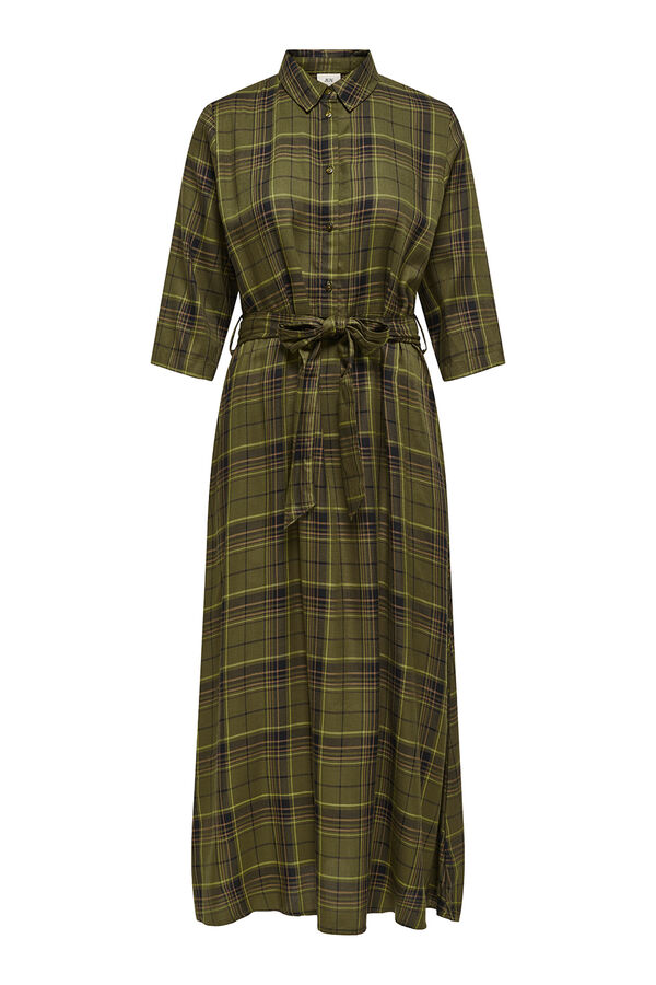 JDY Vestido midi camisero marr&oacute;n