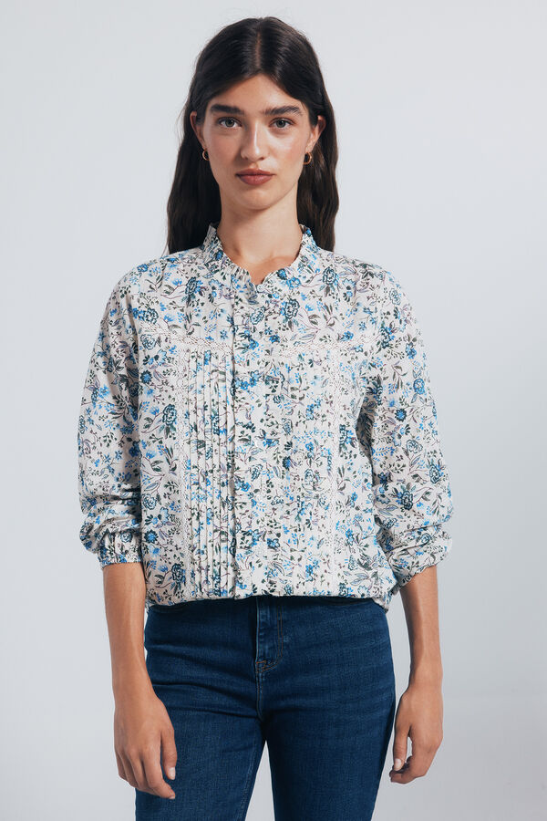 Springfield Blusa plumetti lace azul
