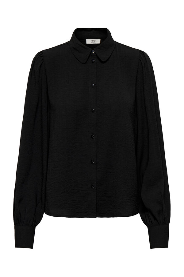 JDY Camisa manga comprida flu&iacute;da preto