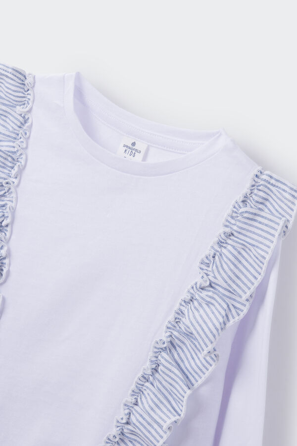 Springfield Kids Camiseta volantes ni&ntilde;a blanco