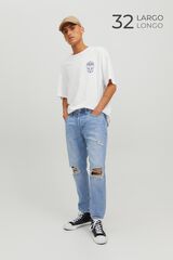 Jack & Jones Calças jeans Frank azul cropped  azul