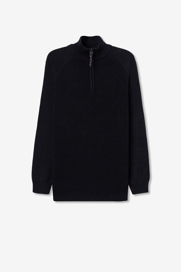 Tiffosi Jersey de Punto con Cremallera azul