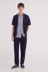 Springfield Calças largas de seersucker azul