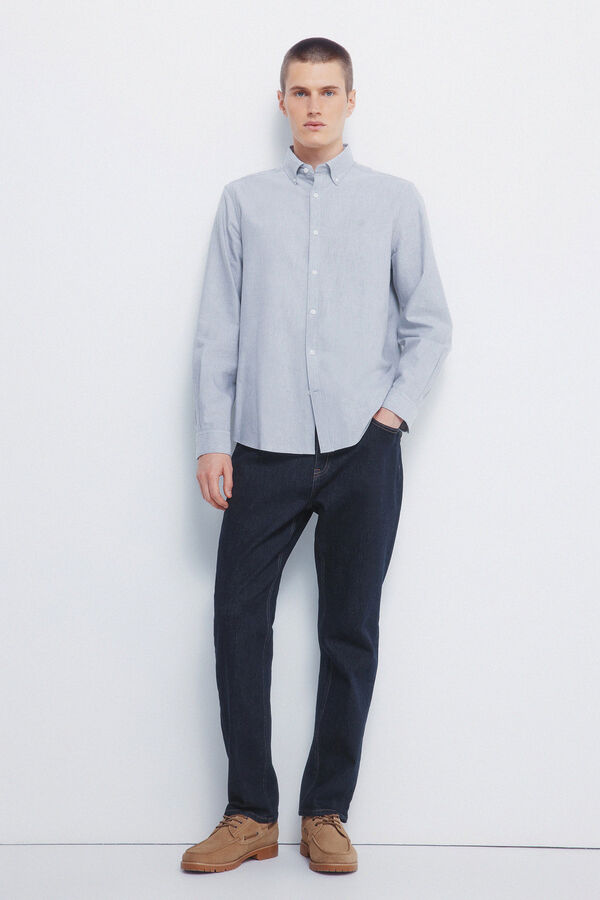 Springfield Camisa oxford tencel gris