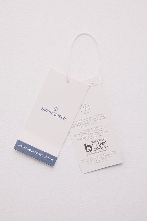 Springfield Camisa Oxford de manga curta azul