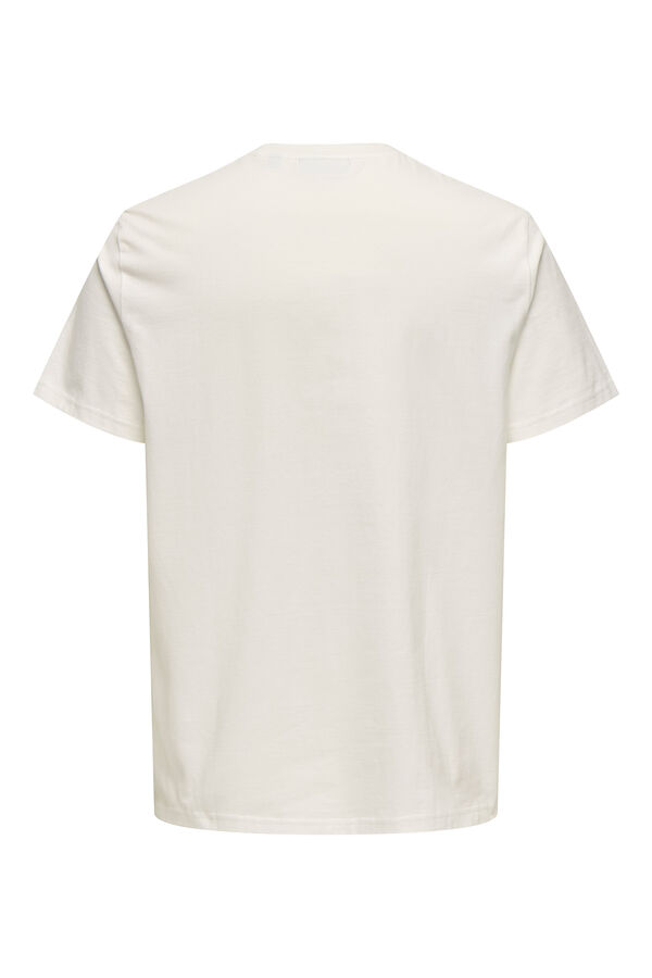 Only & Sons Camiseta de hombre regular fit. 100% algod&oacute;n org&aacute;nico. blanco