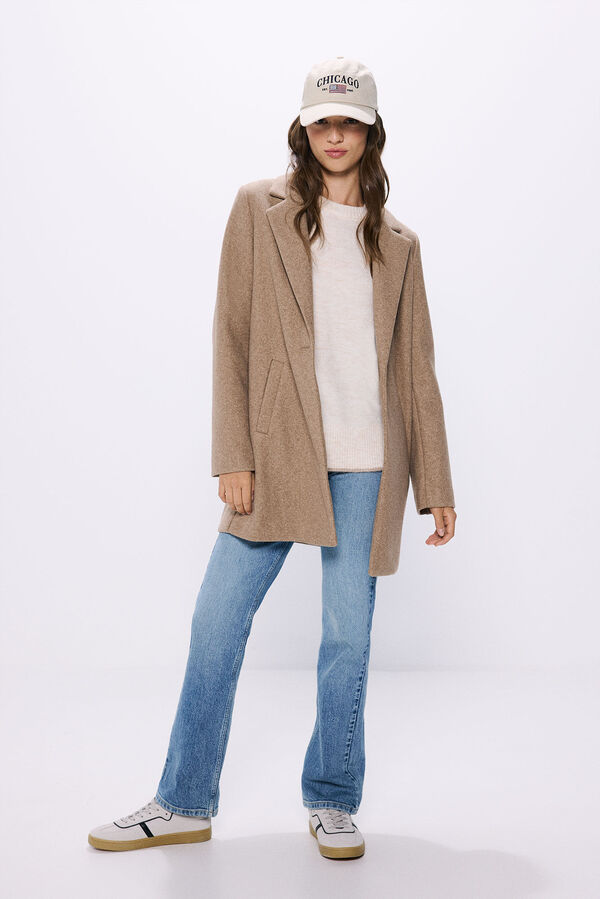 Springfield Abrigo recto solapa nude