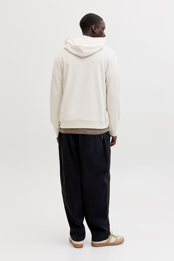 Jack & Jones Sweatshirt com capuz em felpa suave bege