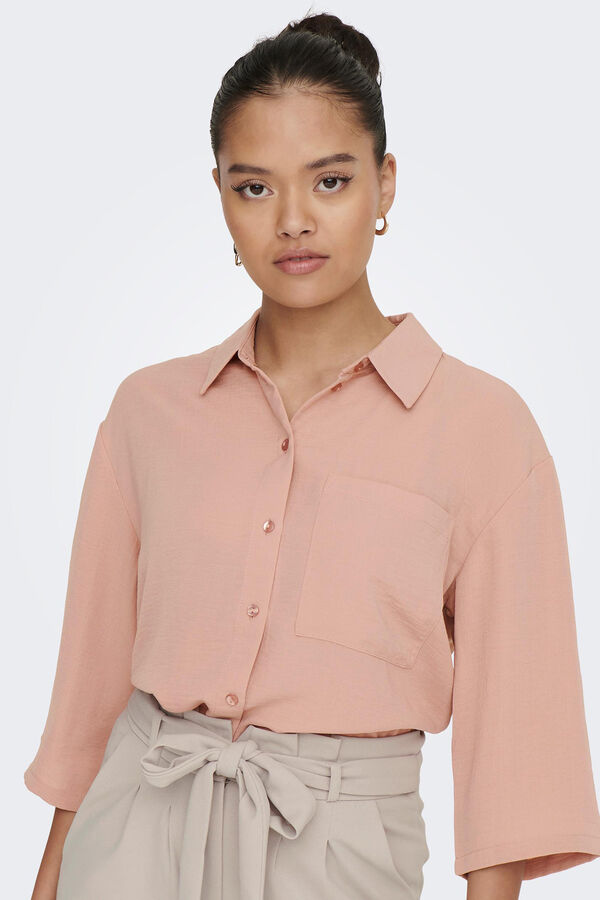 JDY Camisa manga 3/4 botones rosa