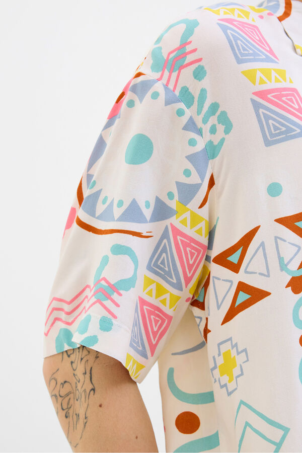 Jack & Jones Camisa relaxed fit estampada blanco