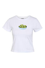 Noisy May Camiseta Crop Algod&oacute;n blanco