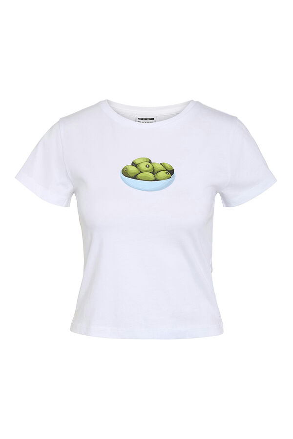 Noisy May Camiseta Crop Algod&oacute;n blanco