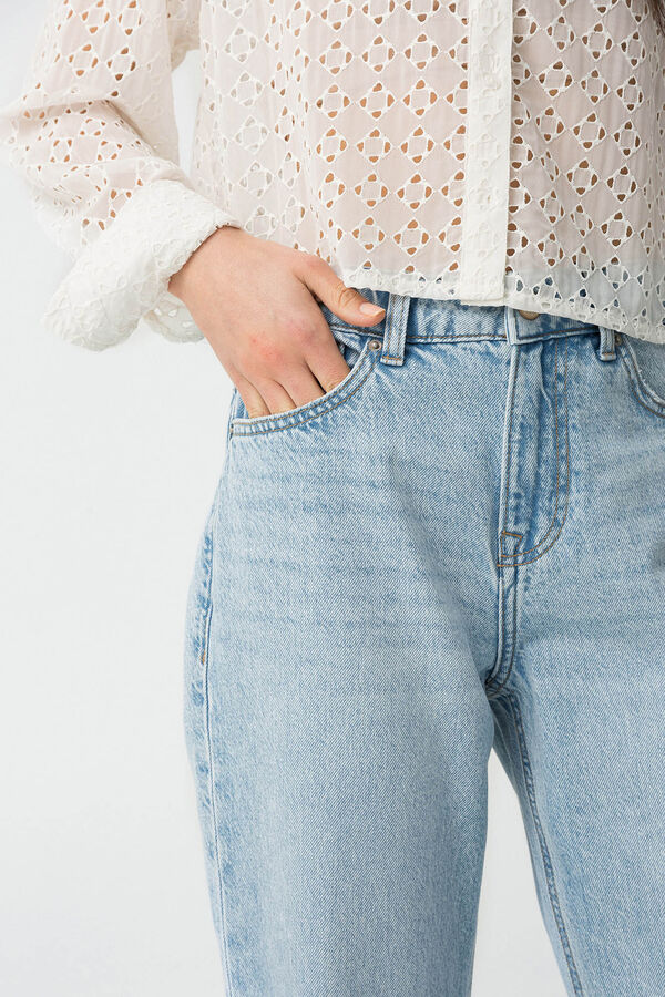 Tiffosi Cal&ccedil;a Jeans Reta Cropped Solange azul