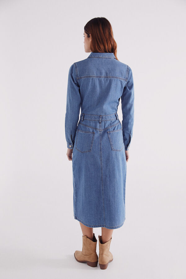 Springfield Vestido camisero vaquero azul