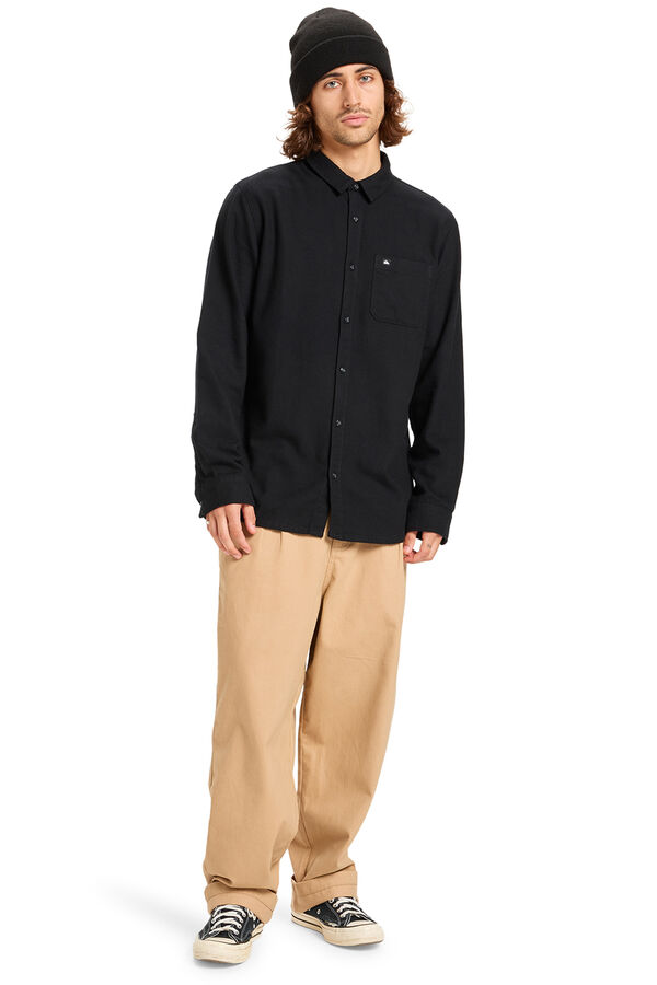 Quiksilver Motherfly Solid - Camisa de manga larga para hombre negro