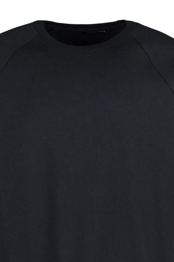 Trendyol Sweatshirt normal sem capuz  preto