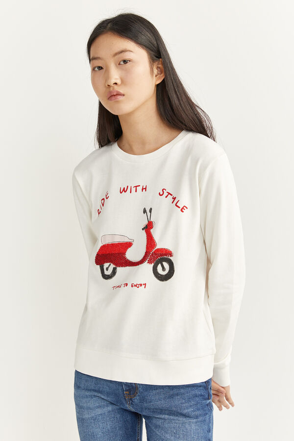 Springfield Sweatshirt "Ride With Style" natural