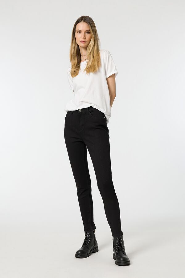 Tiffosi Jeans Lauren Skinny Tiro Alto negro