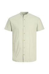 Springfield Camisa lino cuello mao verde