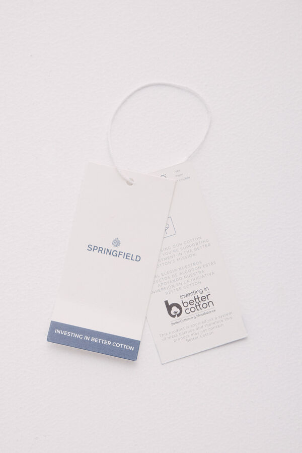 Springfield Camisa de algod&atilde;o de manga curta com micro listras rosa