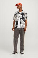 Jack & Jones Camisa manga corta estampado japon&eacute;s gris