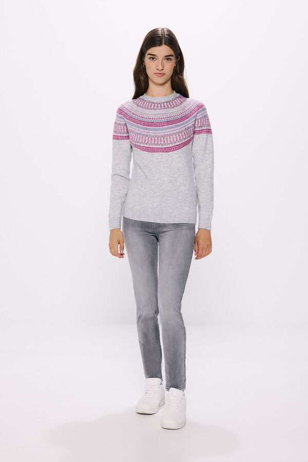 Springfield Jersey cenefas jacquard violeta gris