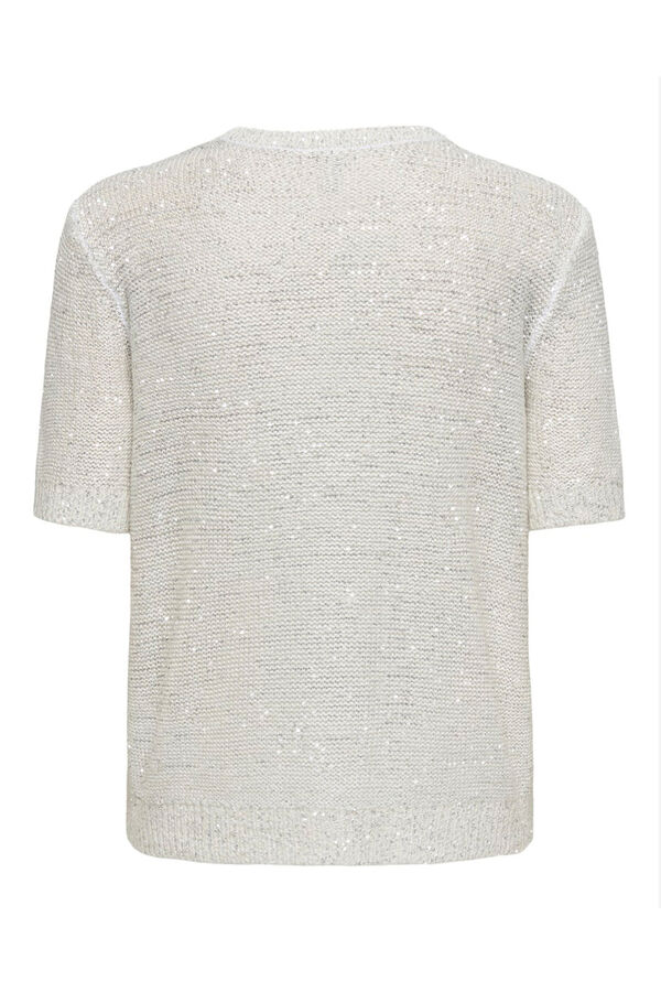 Only Top de malha com lantejoulas branco