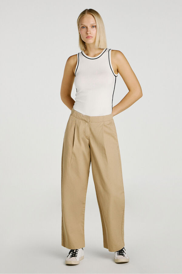 Jack & Jones Pantal&oacute;n Barrel Fit pinzas tostado