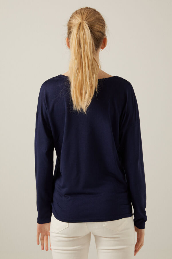 Springfield Camiseta cuello pico l&uacute;rex azul