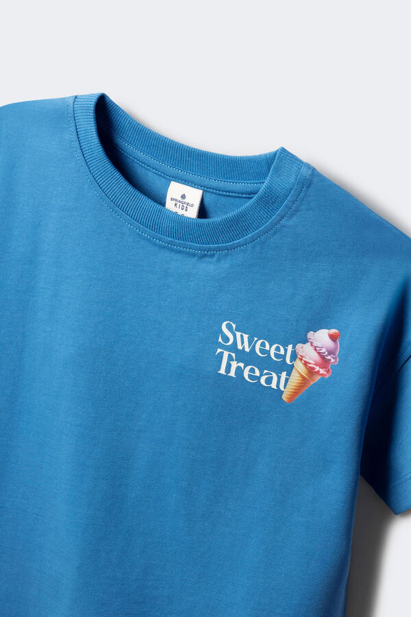 Springfield Kids Camiseta helado niña azul