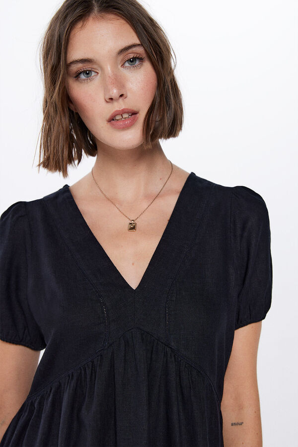 Springfield Vestido curto lace inserido preto