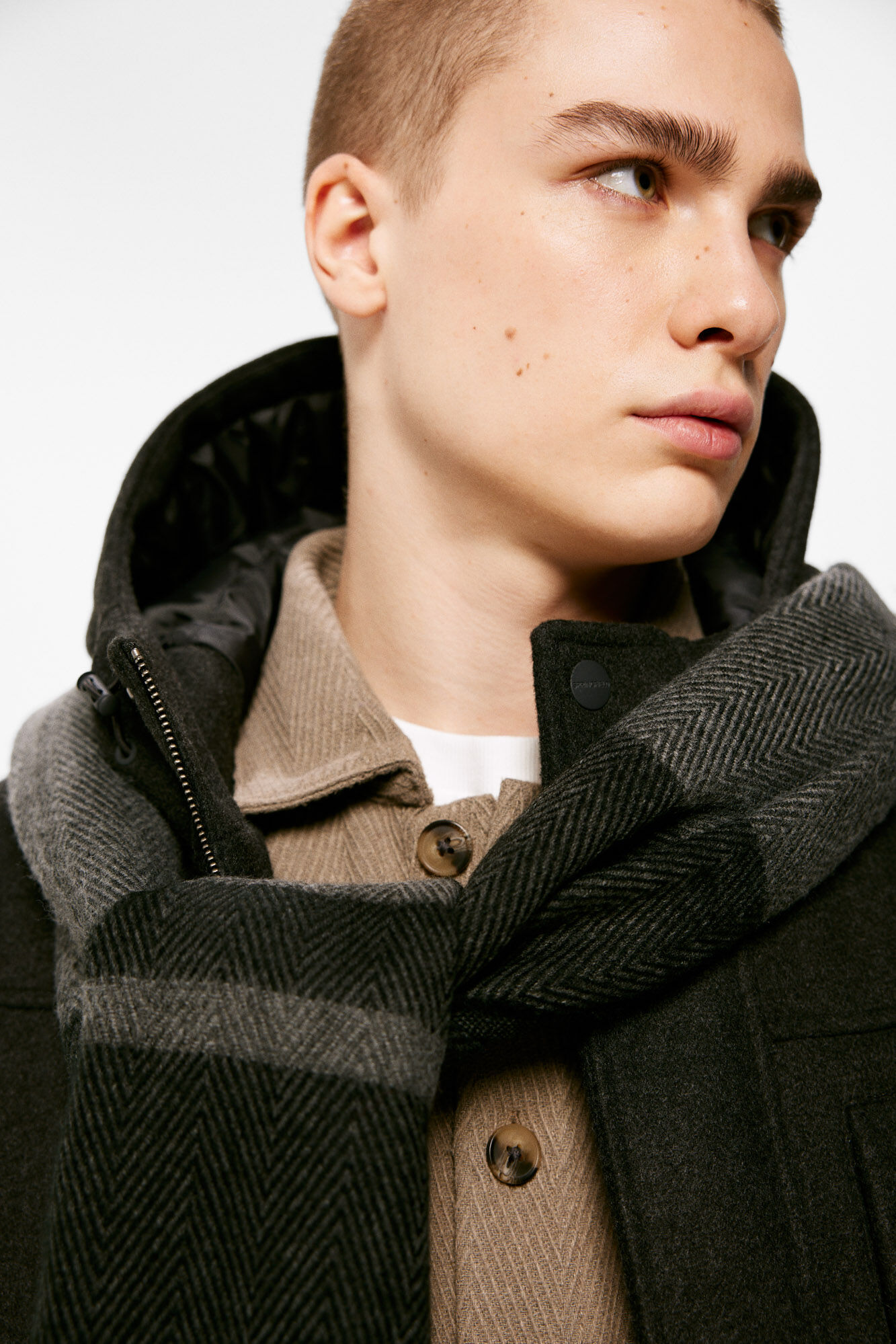 Springfield Cachecol cinzento com faixas