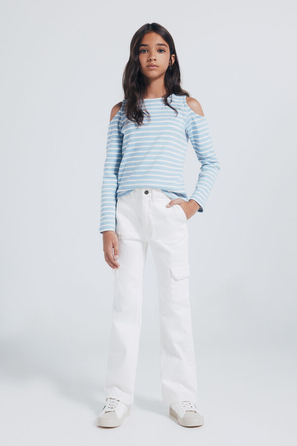 Springfield Kids Pantal&oacute;n cargo ni&ntilde;a blanco
