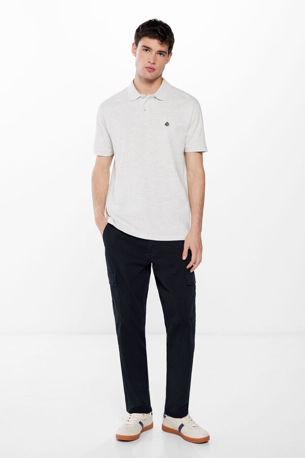 Springfield Polo piqu&eacute; tejido fantas&iacute;a gris