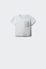 Springfield Kids T-shirt de manga curta com bolso em crochet para menina azul