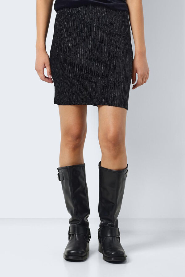 Noisy May Falda canale con lurex negro