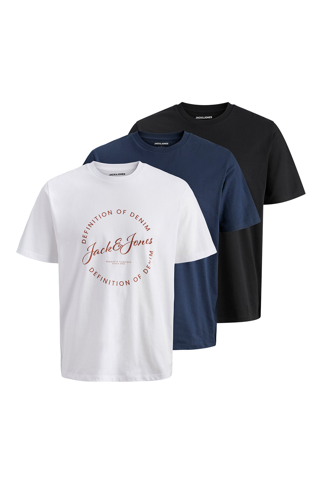 Jack & Jones Pack de tr&ecirc;s T-shirts em algod&atilde;o